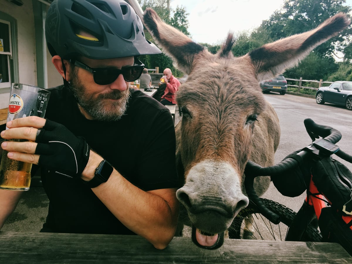 Enjoying a cycling break in the New Forest, Hampshire, UK.
