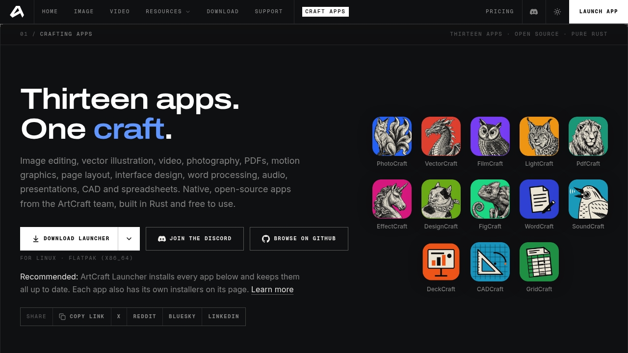 Crafting Apps: open-source creative tools — ArtCraft